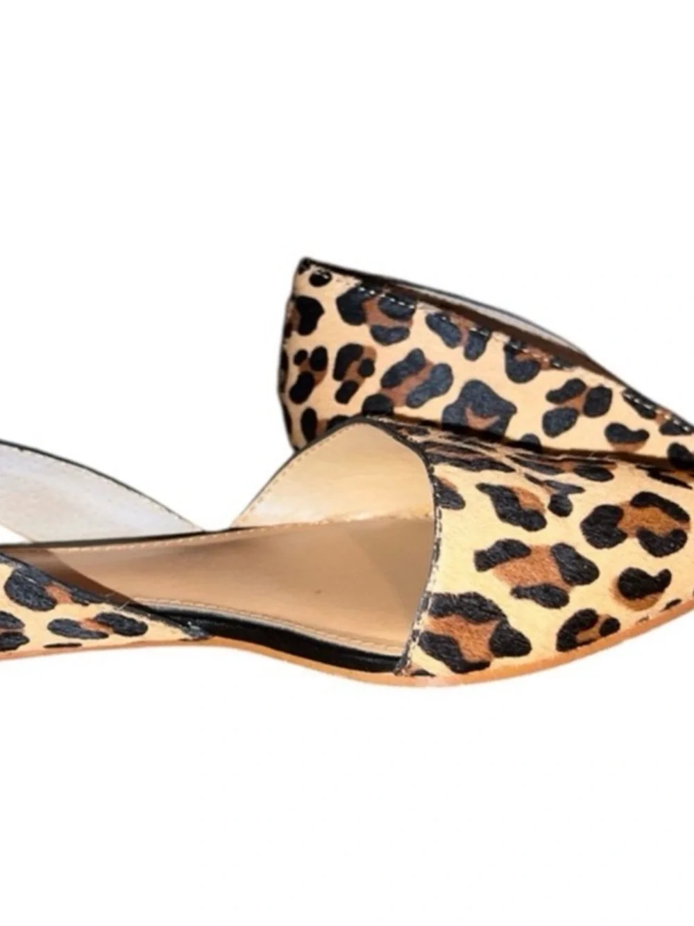 J. Crew Leopard Print Pointed D'Orsay Flats - Brown/Black